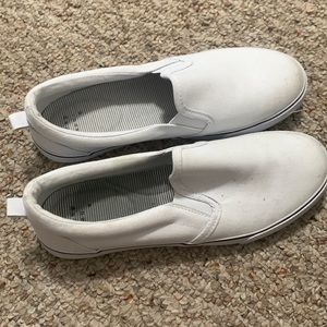 white slip ons